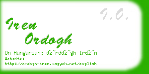 iren ordogh business card